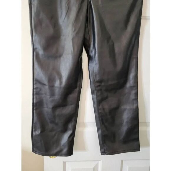 Madewell The Perfect Vintage Straight Jean, Faux Leather Edition NG511 Sz 31 NWT - Picture 4 of 10